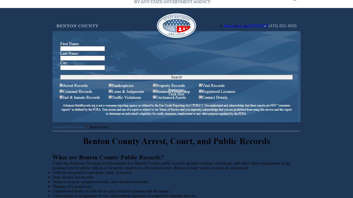 Benton County Arrest, Court, and Public Records